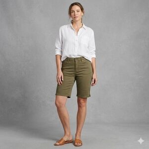 Liz Claiborne Olive Green Bermuda Shorts Size 10
